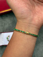L’Étreinte Émeraude - Gold Emerald Beaded Unisex Bracelet | Luxury Jewelry by Musabella