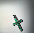 Croix Impériale – Silver Cross with Emeralds and Diamond Outline | Musabella