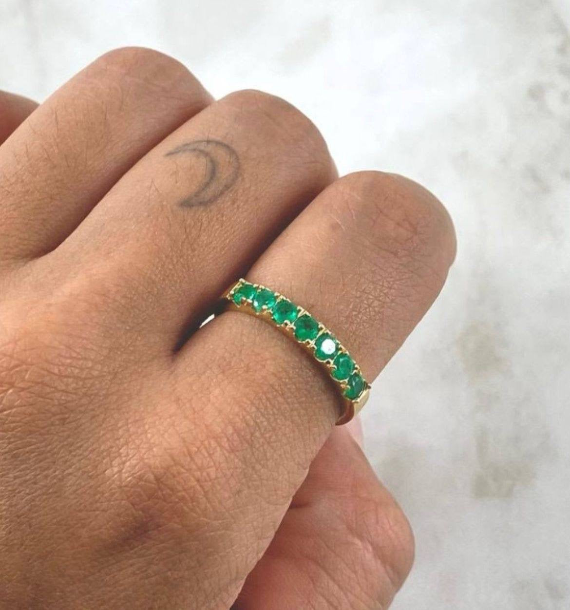 L’Anneau Émeraude - Gold Emerald Eternity Band | Unisex Luxury Jewelry by Musabella